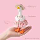 Desk Goose Outfits 7 Inches- 2 Set Cute Spring Summer Matching Dresses for Mini Desktop Geese with Hats Necklace, Magnetic Duck Goose Statue Accessories
