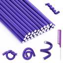 30Pcs Small Foam Hair Curlers, 9.45" Length x 0.47" Diameter, No-Heat Flexible Curling Rods for Short, Medium and Long Hair