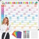 Pasimy 2026-2027 Class Calendar Yearly Wall Calendar Large 35.4"x47.3", 2.2"W x 2.2"H
