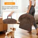 GGIB Calming Dog Bed Fluffy Plush Dog Mat for Furniture Protector with Removable Washable Cover for Medium Dogs and Cats (Medium, Coffee)