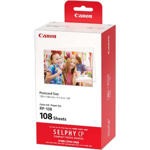Canon RP-108 Color Ink/Paper Set, Compatible with Selphy CP910/CP820/CP1200/CP1300/CP1500