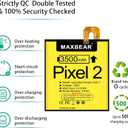 MAXBEAR Google Pixel 2 Battery, (Upgraded) 3500mAh 3.85V Li-Polymer Battery BG2W Replacement for HTC Google Pixel 2 (5.0'') G011A-B with Repair Tool Kit