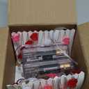 [Timer] 2 Pack Valentines Day Decor 20FT 60 LED Heart Twinkle Fairy Lights Battery Operated, 8 Modes Romantic Red Pink White Heart String Lights Valentines Decorations for Home Party Bedroom Wedding