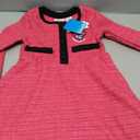 Disney Minnie Mouse Toddler Girls Sweater Dresses Long Sleeve Knit Button Front Casual Fall Winter A-Line Clothes Midi Birthday Christmas Theme Park Costume Character Print Kids Outfit Rose Red 3-4T