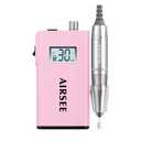 AIRSEE Rechargeable 30000RPM Electric Nail Drill Professional Portable E File Machine for Acrylic Nail Natural Extension Gel Nails Polish Cuticle, Cordless High Speed for Salon Home Use E8 Pink