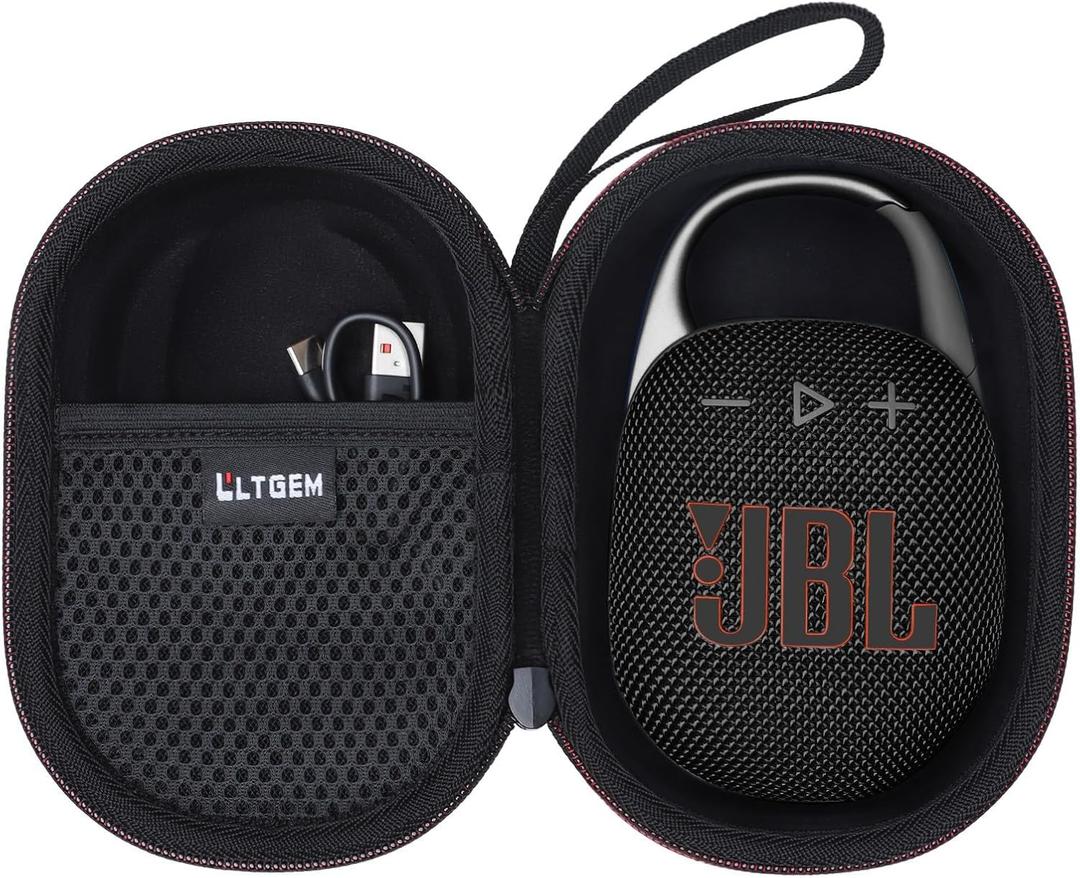 LTGEM Case Compatible with JBL Clip 4/5 Ultra Portable Waterproof Dustproof Bluetooth Speaker, Black