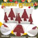 2 Pack Christmas Pillow Covers 18 x 18 Inch Red Tufted Christmas Tree Decorative Throw Pillow Covers Soft Tufted Cushion Pillowcase with Textured Trees for Sofa Couch Bedroom Holiday Decor