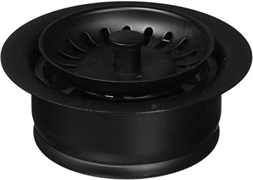 Westbrass A2089SEV-62 3-1/2" Kitchen Sink Waste Disposal Drain Flange and Basket Strainer, Matte Black