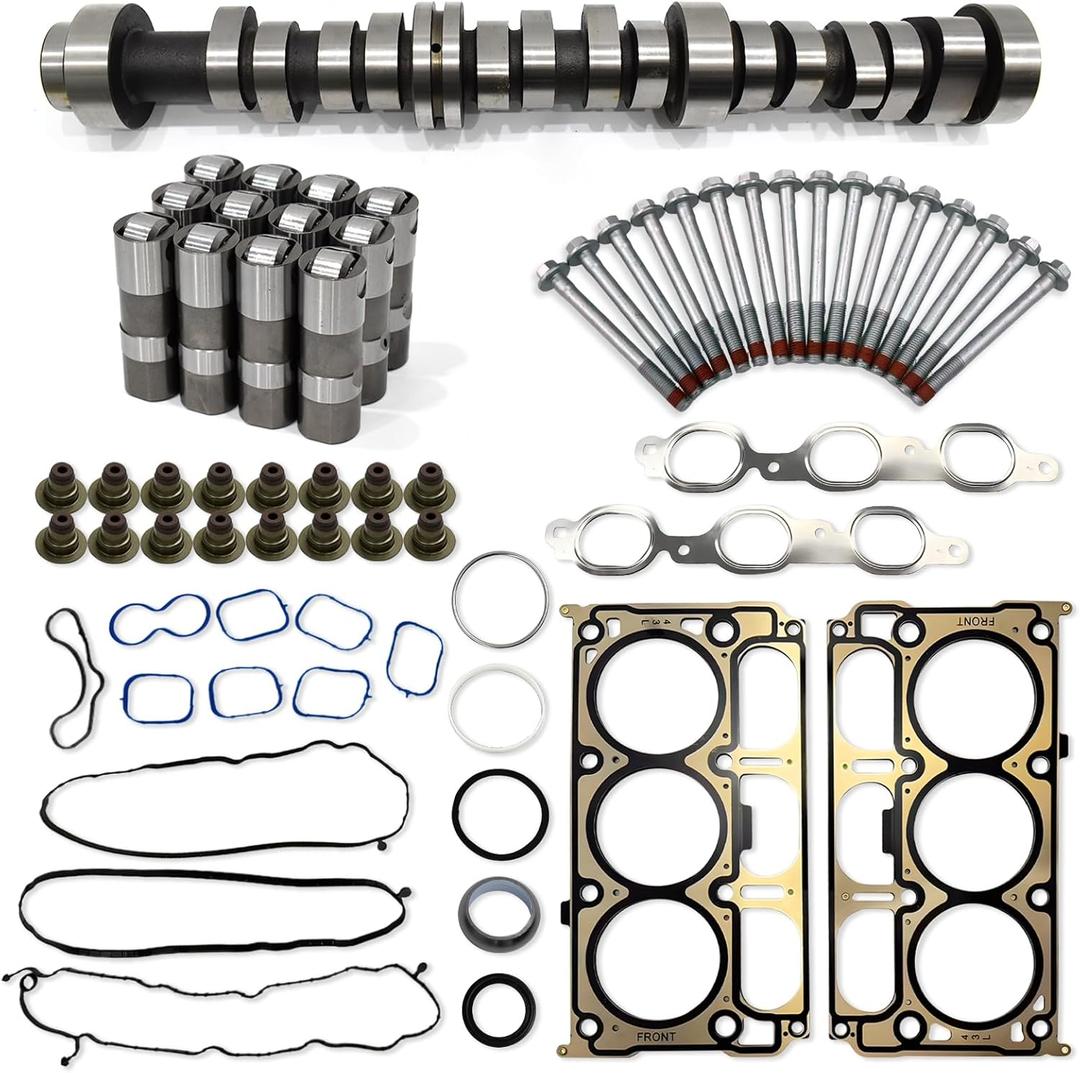 4.3L NON-AFM Camshaft Kit Fit for 2014-2017 Chevrolet Silverado 1500, GMC Sierra 1500 4.3L LV3 Engine, Includes Lifters, Head Gasket Set, Bolts, Replace OE: HGS4243 12633773