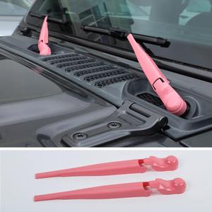 Fit for Jeep Wrangler JL JT Gladiator 2018-2022 ABS Front Window Windshield Wiper Blade Trim Decorative Cover Exterior Car Accessories (Pink)
