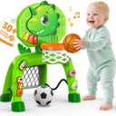 Toddler Basketball Hoop & Soccer Goal, Toys for 1 2 3 Year Old Boys, Kids Sports Toy with Light Sound Music, Toys for Baby 12-16-18 Months, Christmas Birthday Gifts for Ages 1-3