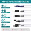 ZhiYo Mini Corner Cord Hider for One Cord, Corner Cable Concealer, Wire Covers for Cords, Paintable Cord Cover, Cable Management Channel, Raceway for Wall, Floor Baseboard, Ceiling White 10pcs of 14.2in
