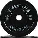 BalanceFrom Color Coded Black Olympic Bumper Plate Weight Plate with Steel Hub, 10LB Pair, Black