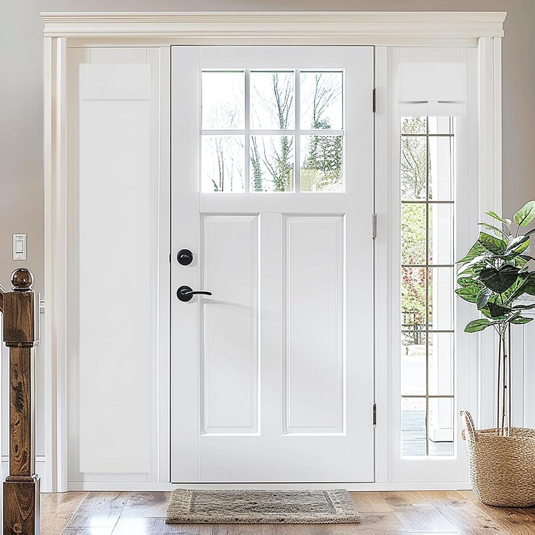 Vatge Sidelight Door Curtains for Front Door - Light Filtering Tie Up Shades, Privacy French Window Covering for Glass/Patio, 1 Panel, W12 x L70, Greyish White