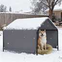 Outdoor Pet Shade Dog Shade Shelter, Versatile Pet Canopy Tent Pet Awning for Dogs, Cats, Small Animals and Livestock, 4'x4'x3' Waterproof, Sun Protection, Grey
