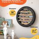Tapeera Model Car Display Case Stand - Toy Cars Organizer Wall Display Tire Shelf Cabinet - Holds Up to 18 Diecast 1/64 Car Collectibles - Compatible with Hot Wheels Matchbox - Wheel Diameter 16 Inch