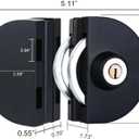 Glass Door Lock with Stainless Steel Double Bolts Swing Push, Double Sliding Door Lock Access Office Door Lock Security with 3 Keys,Fits on 0.39 to 0.47 inch Thickness Glass (Black)