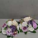 BLOSMON Artificial Flowers Ball Wedding Centerpieces 2 Pcs Lilac Rose Artificial Flower Center Pieces Decoration for Table Silk Kissing Ball Faux Floral Bouquet Arrangements for Home Party DIY Decor