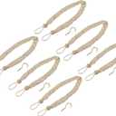 uxcell 6Pcs Curtain Tiebacks, 58cm/23 Braided Drapery Holdback Holder Decorative Rope Tie Back with 6 Metal Hooks, Taupe/Silver