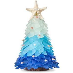 Sea Glass Christmas Tree - Handcrafted Mini Christmas Tree, Table Centerpiece - Ideal for Christmas, New Year, Home Decor, Coastal Holiday Decor and More (Blue Gradient) Sea Glass Christmas Tree - Handcrafted Mini Christmas Tree, Table Centerpiece - Ideal for Christmas, New Year, Home Decor, Coastal Holiday Decor and More (Blue Gradient)