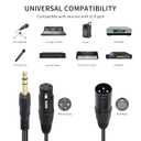 QIANRENON 1/4" Male to XLR Male+Female Balance Cable 1 to 2 Splitter Adapter TRS 6.35mm Male to XLR 3 Pin Male + Female Y Allocation Connect Extension Cable 36cm/14.2in