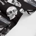 Bayson Spooky Halloween Shower Curtain, Creepy Skull Skeleton Coffin on Black Background Bath Curtain for Bathroom Decor Waterproof Polyester Fabric 72 x 72 Inches Set with Hooks