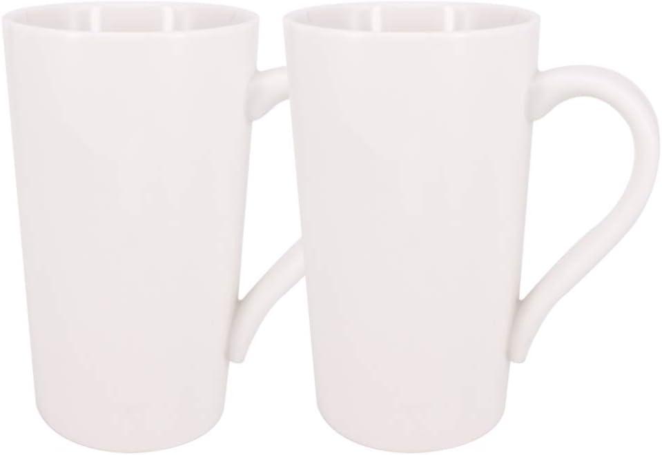 2 Pack 20 OZ Coffee Cup Simple Pure White Ceramic Cup Plain Large Tall White Ceramic Milk Tea Coffee Mug with Handle