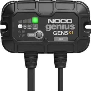 NOCO Genius GEN5X1: 1-Bank, 5A Onboard Battery Charger - 5A Per Bank, 12V Waterproof Marine Charger with Overcharge Protection & Temperature Compensation  for Lead-Acid & Lithium Batteries