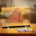 12"x8.5" Acrylic Dry Erase Board with Light, Light up Dry Erase Board Brightness Adjustable as Glow Memo LED Letter Message Note Board with Stand Led White Board with 12 Pen for School Home(Black)