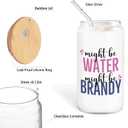 2 x Brandy glasses cup Gifts for Cocktail Lovers, Funny Might Be Brandy Tumbler Gifts For Women 14oz,Tequila Lime drinking jar for Cocktail Lovers