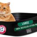 Arm & Hammer Simply Recycled Plastic Cat Litter Pan, Made in USA, Easy to Clean, Large Durable Litter Box, Black