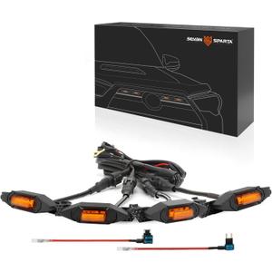 Upgraded 4 PCS Led Grill Lights Compatible with Toyota 4Runner 2020-2024, Including SR5, TRD Sport, Off-Road, Premium and Limited Grille, Fuse and Instruction Included (Amber)