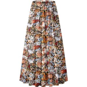 NASHALYLY Women's Chiffon Elastic High Waist Pleated A-Line Flared Maxi Skirts Medium