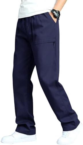 DOWMQ Men's Casual Cargo Pants Workout Sweatpants Joggers Stretch Hiking Drawstring Tactical Trousers, L DOWMQ Men's Casual Cargo Pants Workout Sweatpants Joggers Stretch Hiking Drawstring Tactical Trousers, L