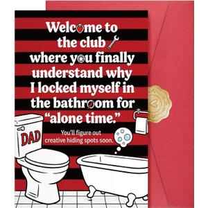 3 x Humorous Father's Day Card for Son, Funny Fathers Day Gift from Dad, Unique Greeting Card with Envelope and Sticker.