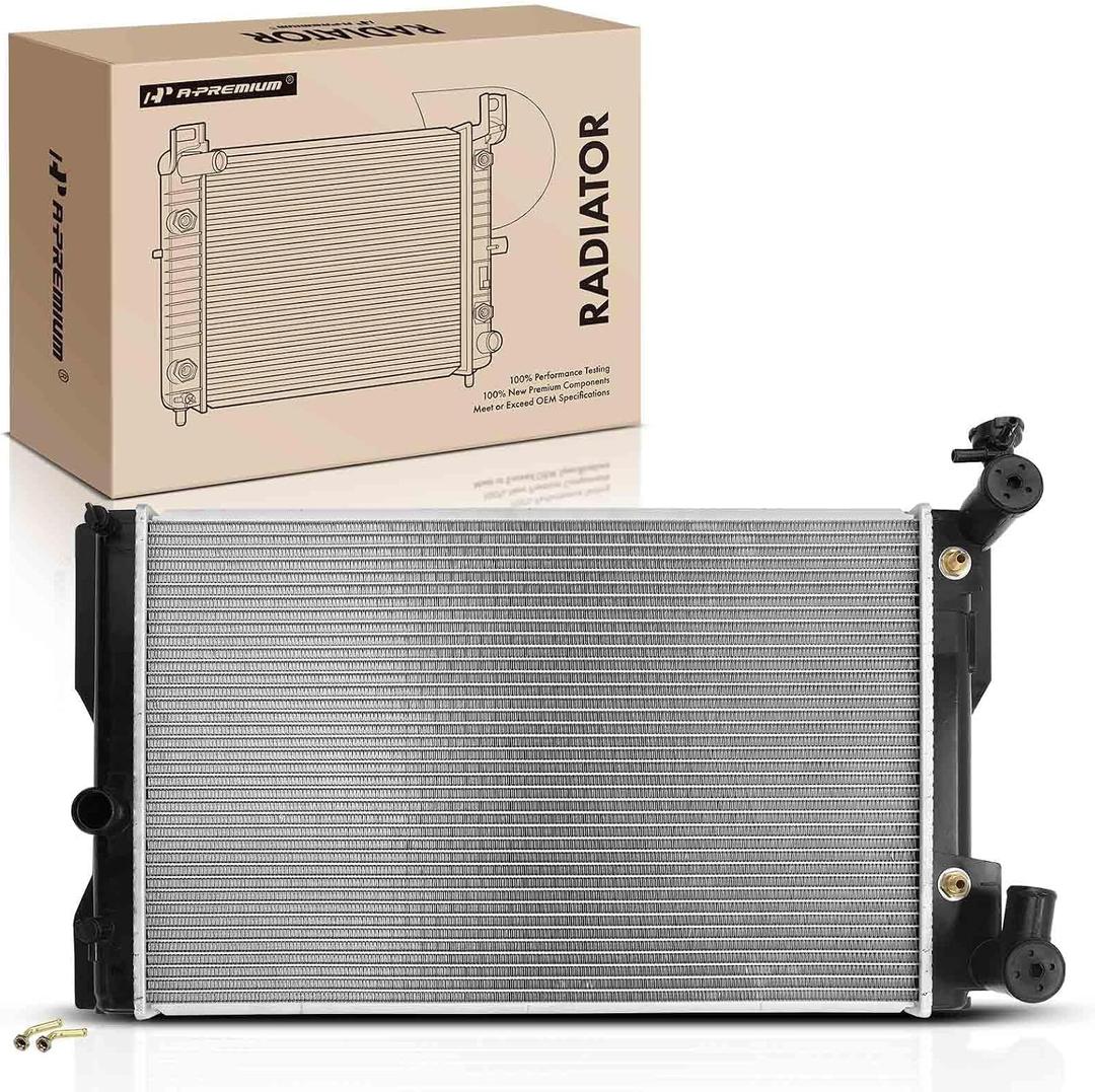 A-Premium Engine Coolant Radiator Assembly with Transmission Oil Cooler Compatible with Toyota Corolla 2009-2013, Matrix 2009-2013 & Pontiac Vibe 2009-2010, 2.4L, Replace# 88975776