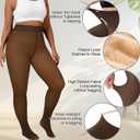 2 x Delcast Plus Size Fleece Lined Tights Women - Fake Translucent Sheer Warm Thermal Pantyhose Leggings for Winter (Brown, XXL)