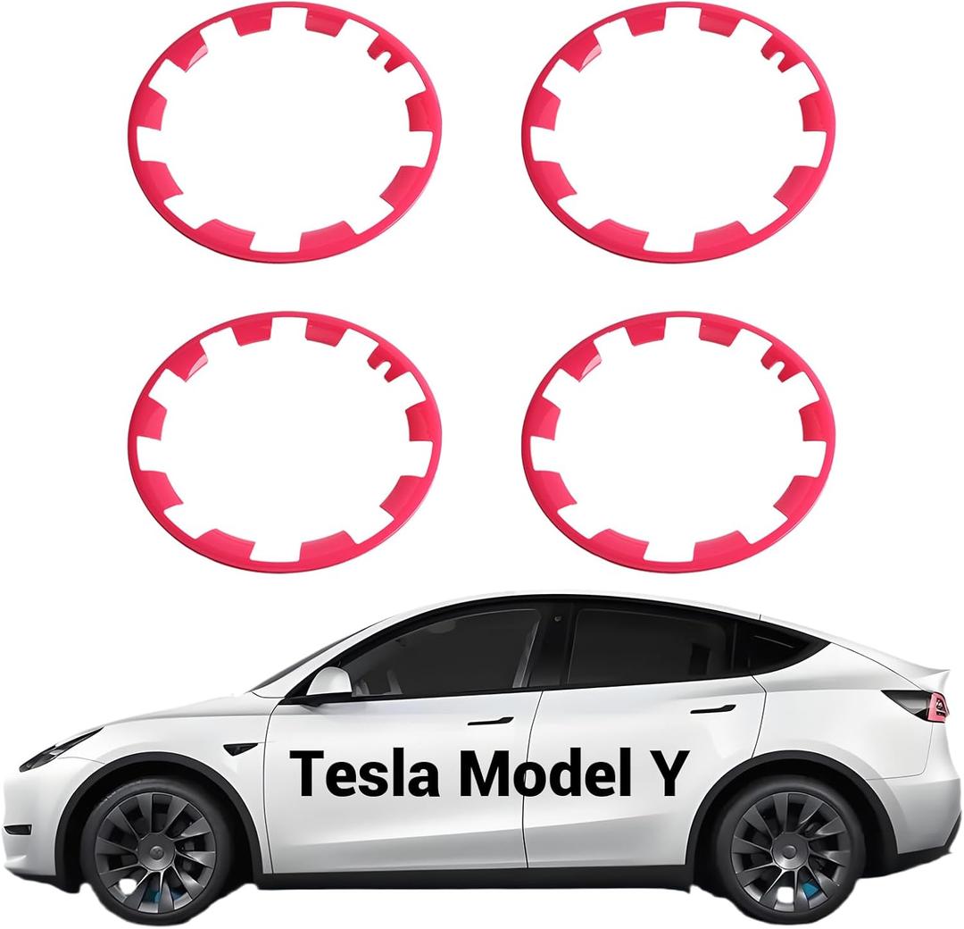 4PCS 19 Inch Model Y Tire Trim Rings, Wheel Rim Protectors, Hubcaps Covers Anti-Scratch ABS Guard Rim, 20" Model Y Exterior Accessories 2020 2021 2022 2023 2024