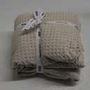 PHF Ultra Soft Waffle Weave Blanket Queen Size 90"x 90"- Washed Lightweight Breathable Cozy Woven Blanket for Bed - Aesthetic Decor for Couch Bedding Sofa Home Car - Light Khaki/Linen