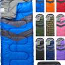 MalloMe Sleeping Bags for Adults Cold Weather & Warm - Backpacking Camping Sleeping Bag for Kids 10-12, Girls, Boys - Lightweight Compact Camping Essentials Gear Accessories Hiking Sleep Must Haves (Ocean Blue)