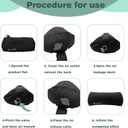 Inflatable Neck and Lumbar Support Pillow with Adjustable Straps for Travel and Office Use, Black
