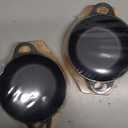 2 Sets Mini Cast Iron Skillet with Wooden Base Small Cast Iron Plates Skillet Pan Round Fajita Plate Hot Steak Pot Dish for Baking Cooking(6.1 Inch)