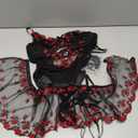 Foxiny Sexy Stocking Underwire Push Up Rhinestones Heart Floral Lace Mesh Sheer Garter Bodysuit Skirt Lingerie Set 3 Piece, Size L