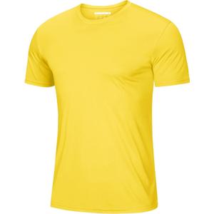 MAGCOMSEN Men's Short Sleeve UPF 50+ T-Shirt Quick Dry Rash Guard Athletic Running Swim Top Tee Performance Water Shirts (Large, #07-yellow)