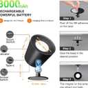 Wall Mounted Lights LED Reading Lights with Clip,Wall Lamp Sconces with Rechargeable Battery Operated,3 Color&Dimmable Touch and Remote Control,Cordless wall lights for living room,bedroom (black, 2)