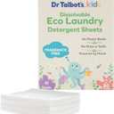 Dr. Talbot's Kids Eco Laundry Detergent Sheets Fragrance Free, Gentle on Skin, Plant-Based, Biodegradable, No Harsh Additives, Dissolvable for Standard & HE Machines, 40 Sheets (Up to 80 Loads)