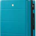 Hanke 26 Inch Checked Luggage Medium Hard Shell Suitcases with Wheels Lightweight Hard Case Luggage for Women Men(Caribbean Blue)
