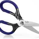 Heavy Duty Scissors All Purpose, 8.5 inch Stainless Steel Utility Sharp Shears, Aluminum Alloy Handle for Cutting Cardboard,Carpet,Fabric,Leather,Rope,Rubber,Plastic and Kitchen or Workshop Use