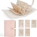 Travel Jewelry Case, Teacher Gifts for Women, Jewlery Organizer Storage Book Binder with Zipper Velvet Pouch Travel Essentials Gift for Women Girls Wife Mom, Pink