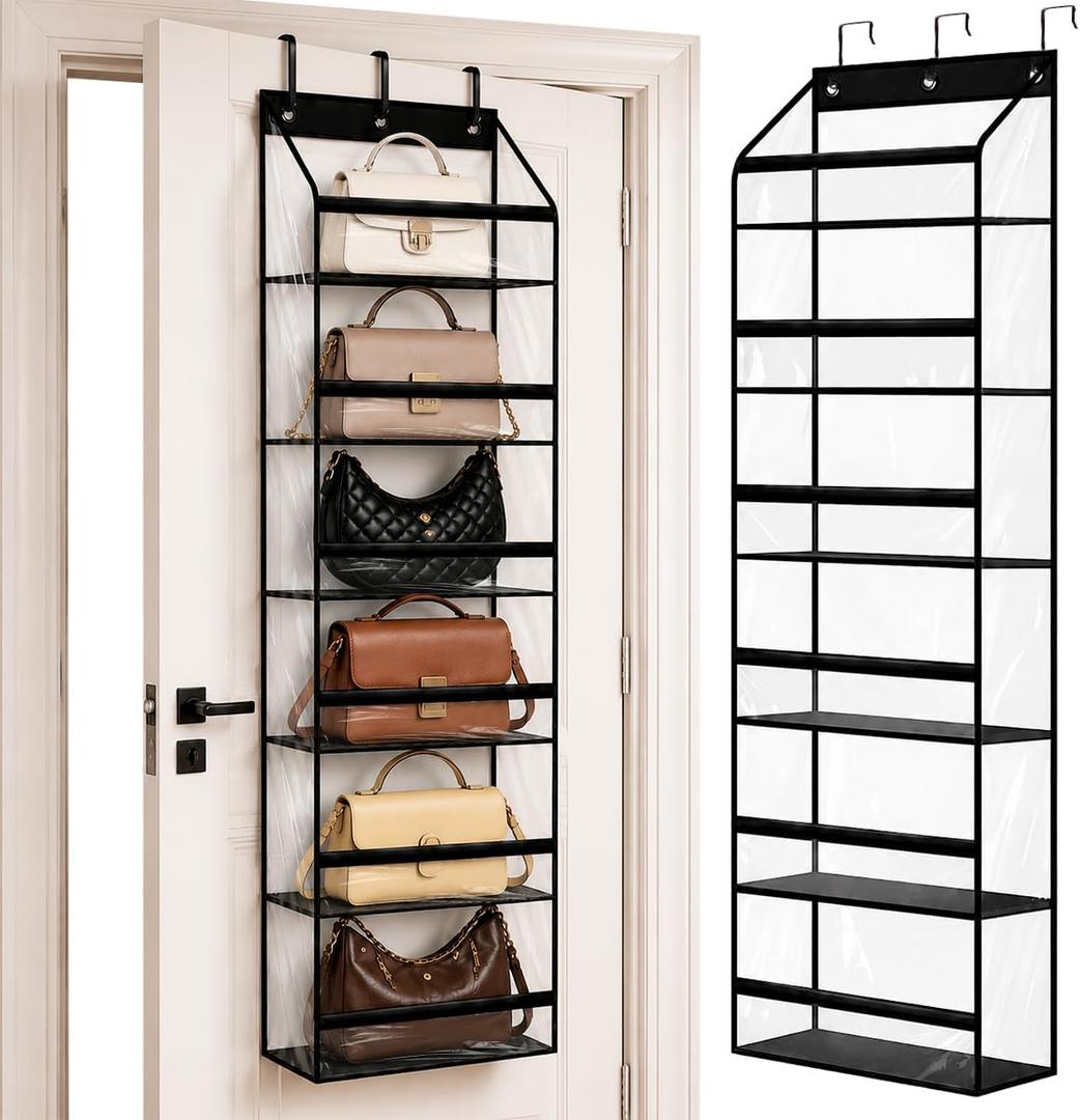 Over The Door Organizer, 6 Tiers Hanging Rack with 3 Hooks | Behind The Door Storage 